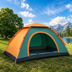 6 Person Trekking Tent with Waterproof PE Floor & Fiberglass Poles